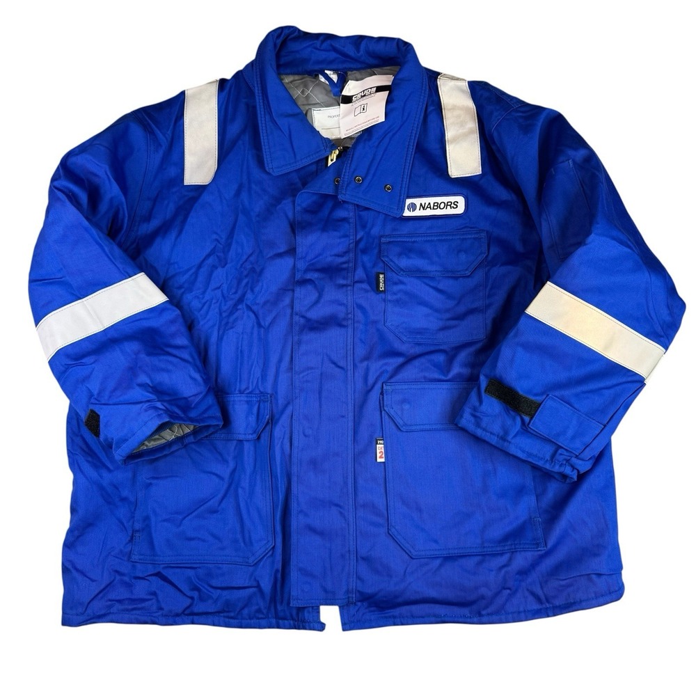 Crude‎ FR Jacket Insulated Parka Men 3XL Nabors Royal Blue CAT 2 Flame Resistant